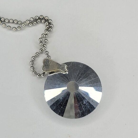 Large Round crystal Pendant Long Necklace - Picture 6 of 7